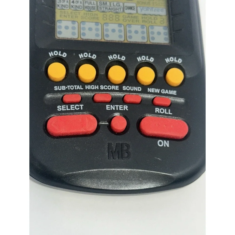 1995 Yahtzee Electronic Handheld Game Milton Bradley Black Tested